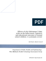 Effects of Oily Fish/omega-3 Fatty Acids On The Behavioural, Cogitative and Educational Outcomes of Normal School Children: A Systematic Review