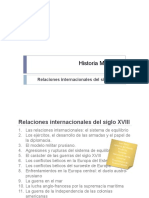 Relaciones internacional 1700-1789. Colonialismo y conflictos dinásticos