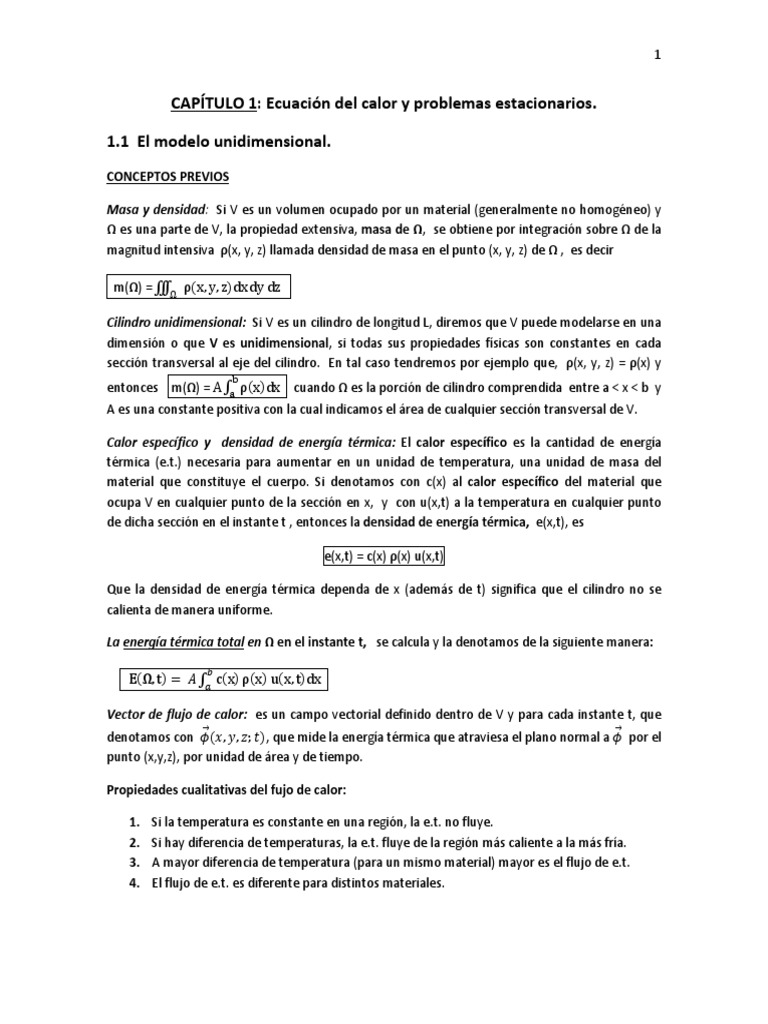 1Ecuación Del Calor Modelo y Sol Estacionaria2016 PDF