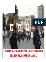 Padres Marchando Por La Celebracion Del Dia Del Padre en Las I.E