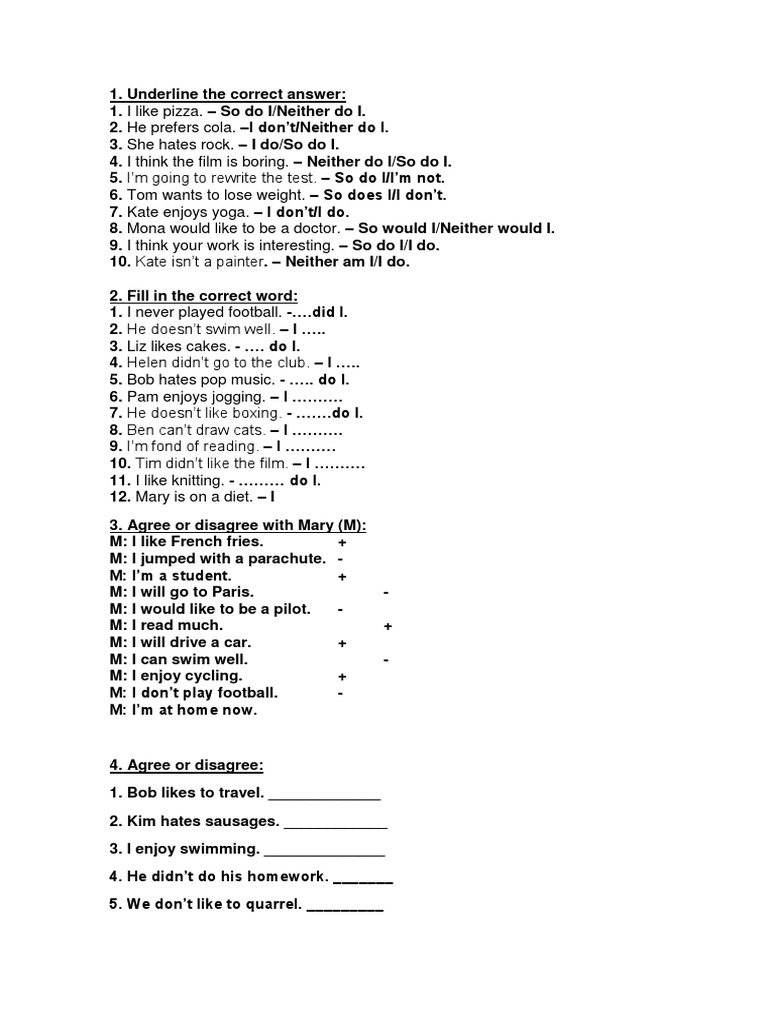 Exercises on 