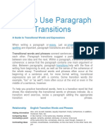 How to Use Paragraph Transitions