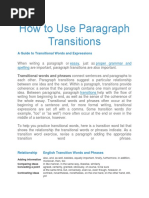 How to Use Paragraph Transitions