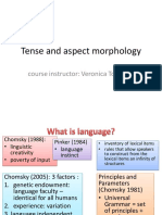 Tense and Aspect Morphology: Course Instructor: Veronica Tomescu