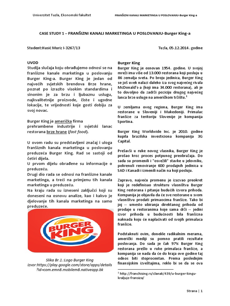 Burger King Case Study Pdf