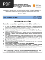 Concurso Fme 2016  Professor II Arte