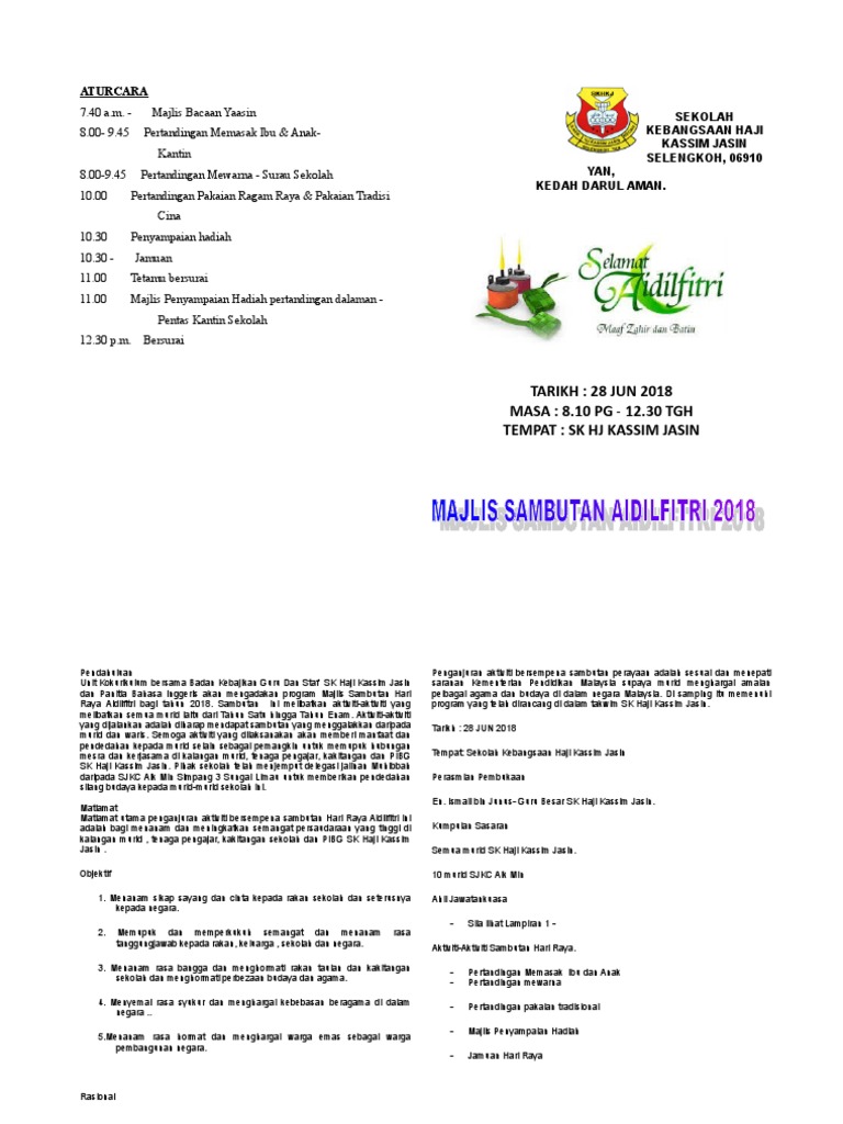 2018 Brochure Hari Raya Aidilfitri | PDF