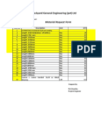 Dockyard Genaral Engineering (PVT) LTD: Material Request Form