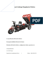 Especificaciones del triciclo eléctrico Licheng de 3 ruedas