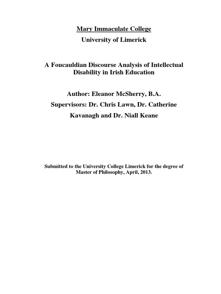 McSherry 2013 A Foucauldian Discourse Analysis of Intellectual