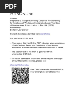 Enforcing Corporate Responsibility for Violations of Workplace Immigration Laws- The Case of Meatpacking