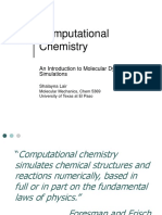 Computational Chemistry: An Introduction To Molecular Dynamic Simulations