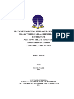 Contoh Laporan PKP UT PGSD Bahasa Indonesia Pembelajaran Kontekstual - Pemantaan Kemampuan Profesional PDGK4560