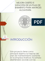 Diseño e Implantación de Un Plan de Mantenimiento para Matrices