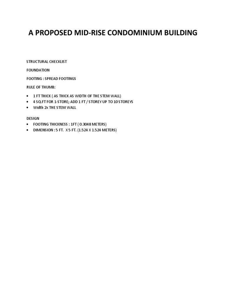 Mid-Rise Condominium Structural Checklist | PDF