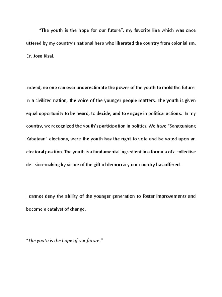 The power of youth to change the world | PDF | Philippines | Peace
