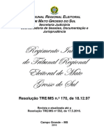 TRE-MS: Regulamento Interno do Tribunal Regional Eleitoral de Mato Grosso do Sul