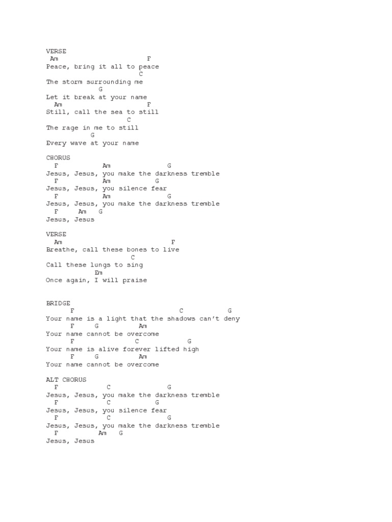 Mosaic Msc Tremble C Chords Pdf Song Structure Songs