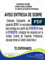 Aviso Entrega de Sobre 2018-1