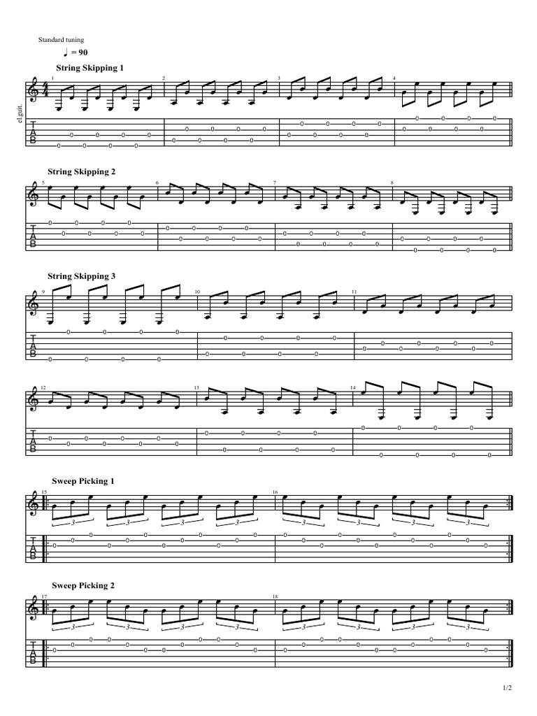 A Visual Guide to String Skipping Techniques on the Guitar PDF