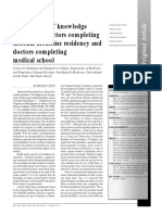 Comparison of Knowledge On Asthma: Doctors Completing Internal Medicine Residency and Doctors Completing Medical School