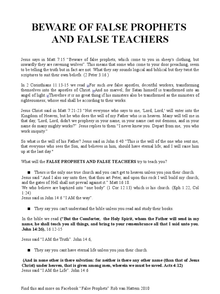 False Prophets | PDF | John The Baptist | Christianity