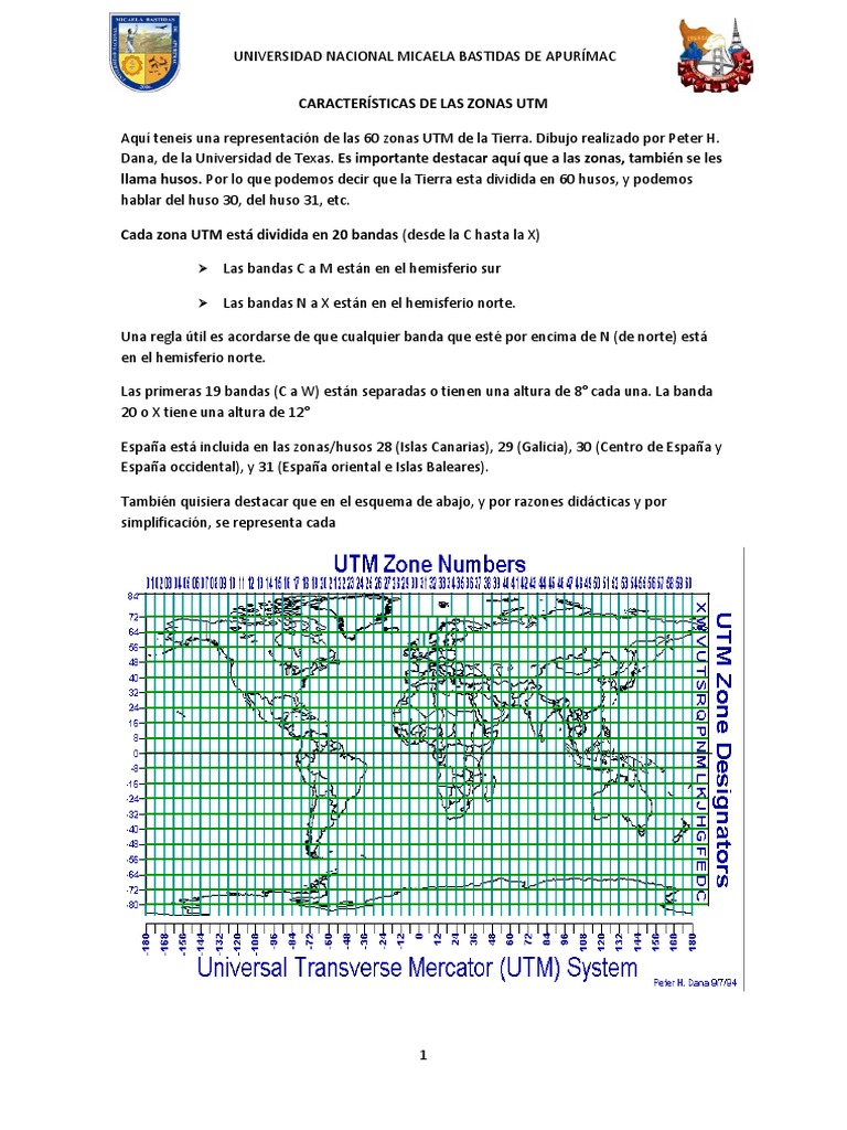 Características de las Zonas UTM | PDF | Esfera | Geografía