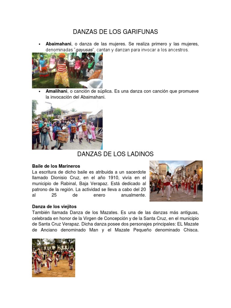 2 Danzas De Los Garifunas Ladinos Mayas Y Xincas Bailes
