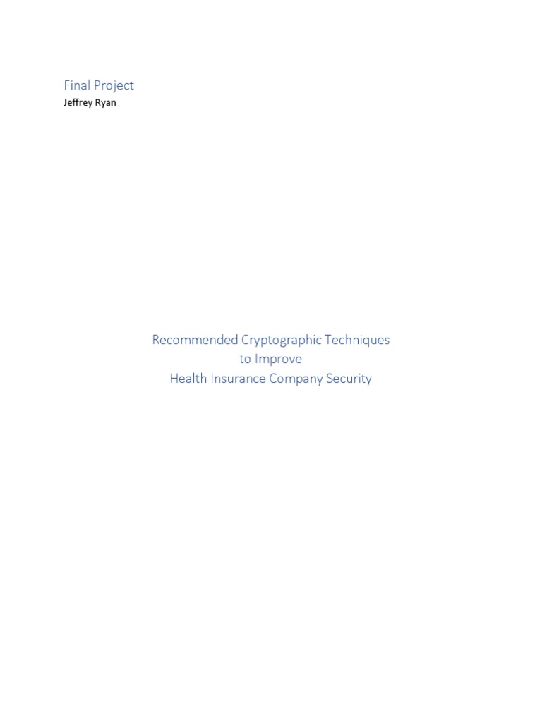 Cryptographic Solutions for Health Insurance Security | PDF ...