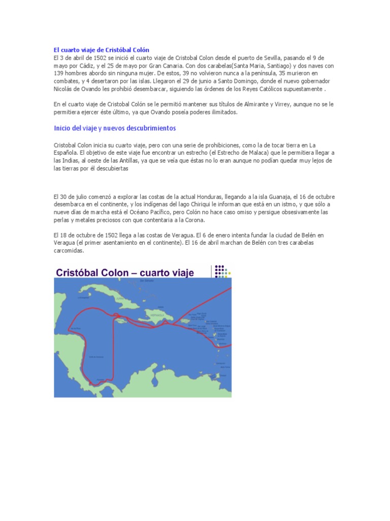 El Cuarto Viaje de Cristóbal Colón | PDF