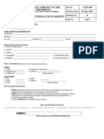 ISBN Information Sheet