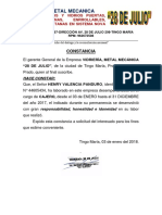 CONSTANCIA DE TRABAJO Vidrieria PDF