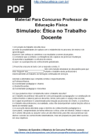 Simulado Concurso Professor de Educacao Fisica Questoes Concurso Pedagogia Simuladoo Etica No Trabalho Docente Docx