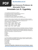 Simulado Concurso Professor de Educacao Fisica Questoes Concurso Pedagogia Simulado Lev S Vygotsky Docx