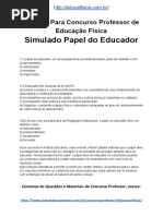 Simulado Concurso Professor de Educacao Fisica Simulado Papel Do Educador Docx
