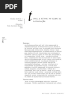 Teoria e Método No Campo Da Restauração