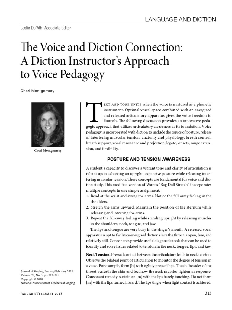 E Voice and Diction Connection | PDF | Singing | Vowel