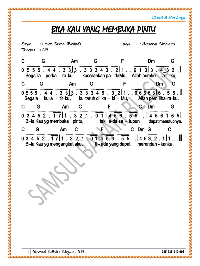 Bila Kau Yang Membuka Pintu