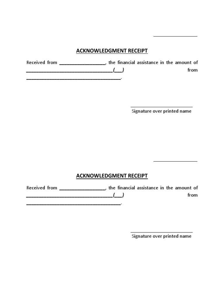Acknowledgment Receipt for Funds Received | PDF | Finance & Money ...