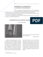 Convergencias Y Divergencias en La Práctica Psicoanalítica: PSICOANÁLISIS XX (2) 145-148, 2008
