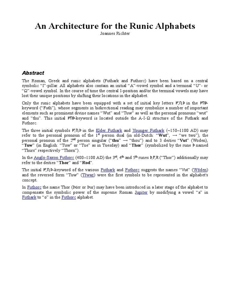 An Architecture For The Runic Alphabets | PDF | Foreign Language ...
