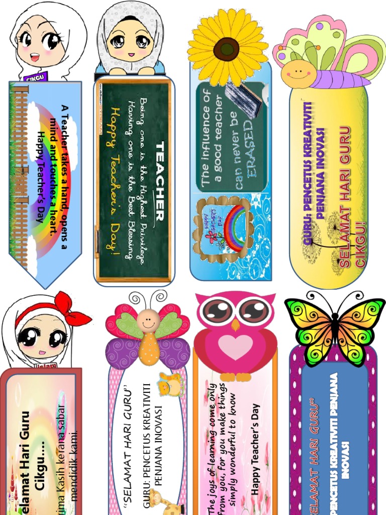 Happy Teacher's Day Bookmark Design | PDF | Career & Growth | Self ...