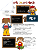 Prepositions of Time in An at Fun Activities Games - 11984