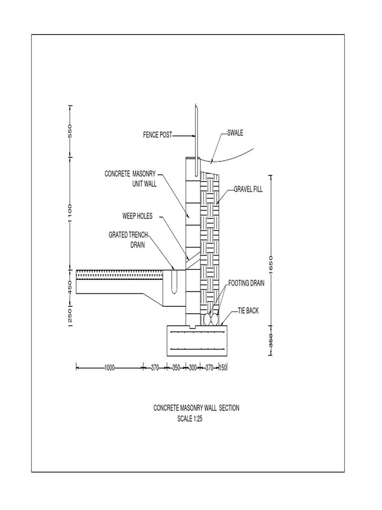 Concrete Retaining Wall PDF | PDF | Masonry | Buildings And Structures