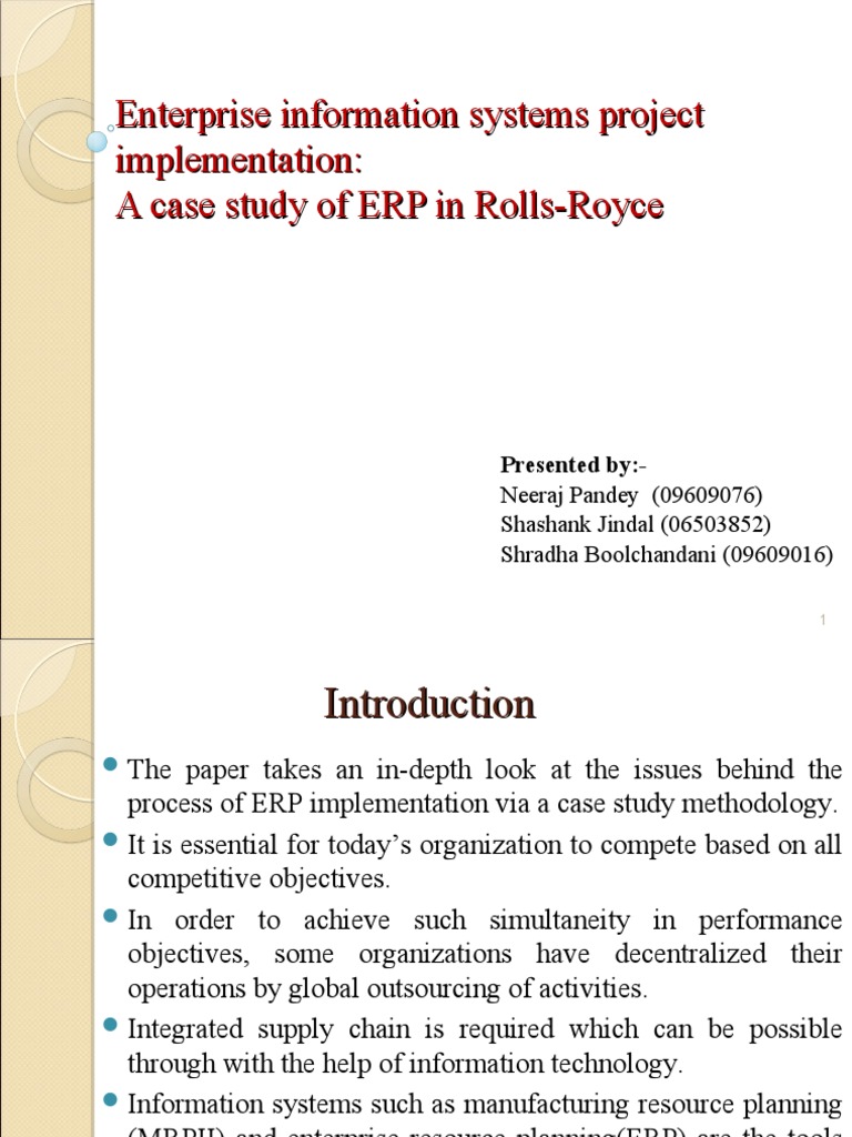 Enterprise Information Systems Project Implementation: A Case Study of