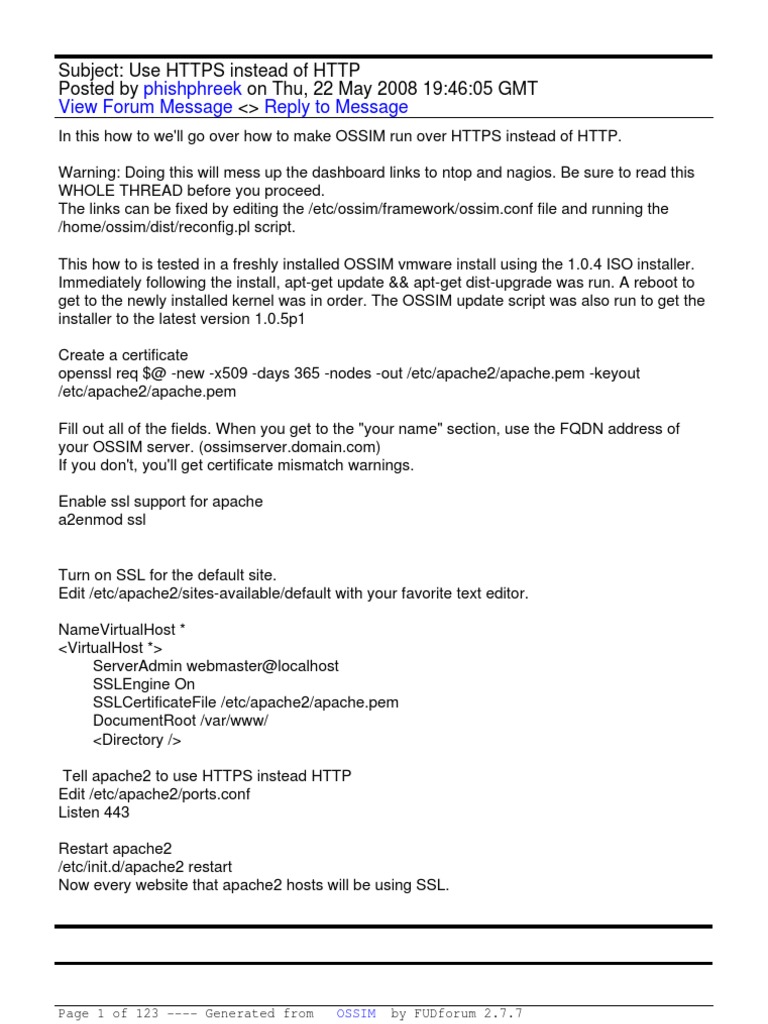 Ossec | PDF | Internet Forum | Server (Computing)