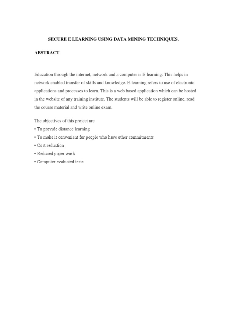 E Learning Project Report | PDF | Java (Programming Language) | Network ...