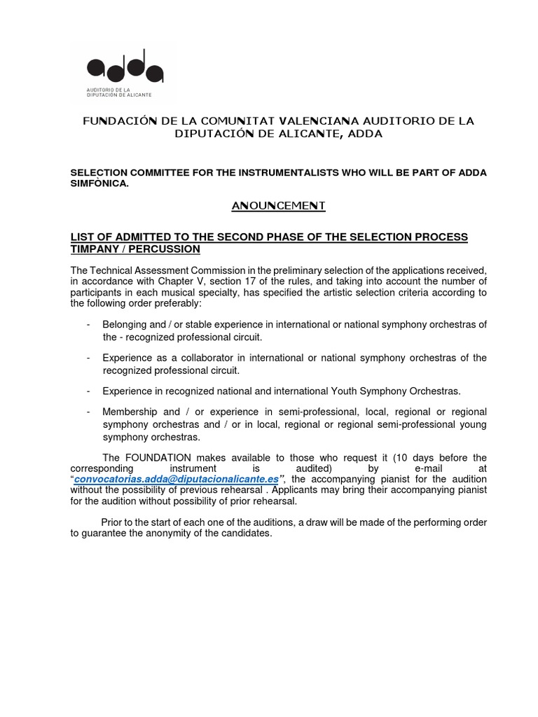 Anuncio Timbal Percusion Inglés PDF Orchestras Classical Music