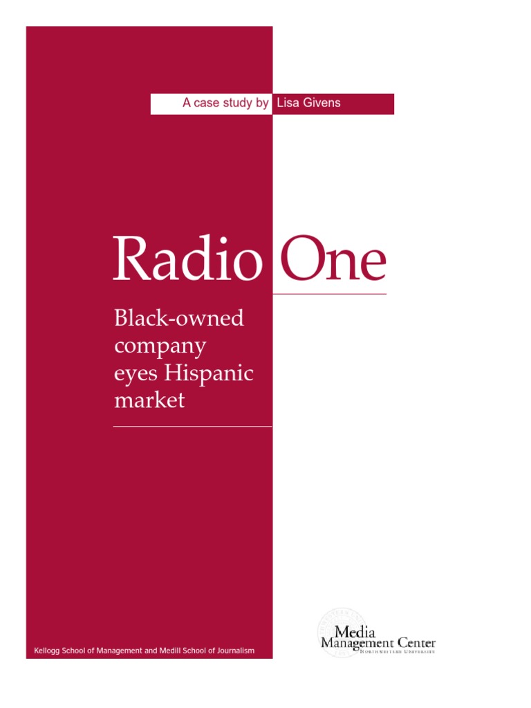 Case study: radio one, inc.