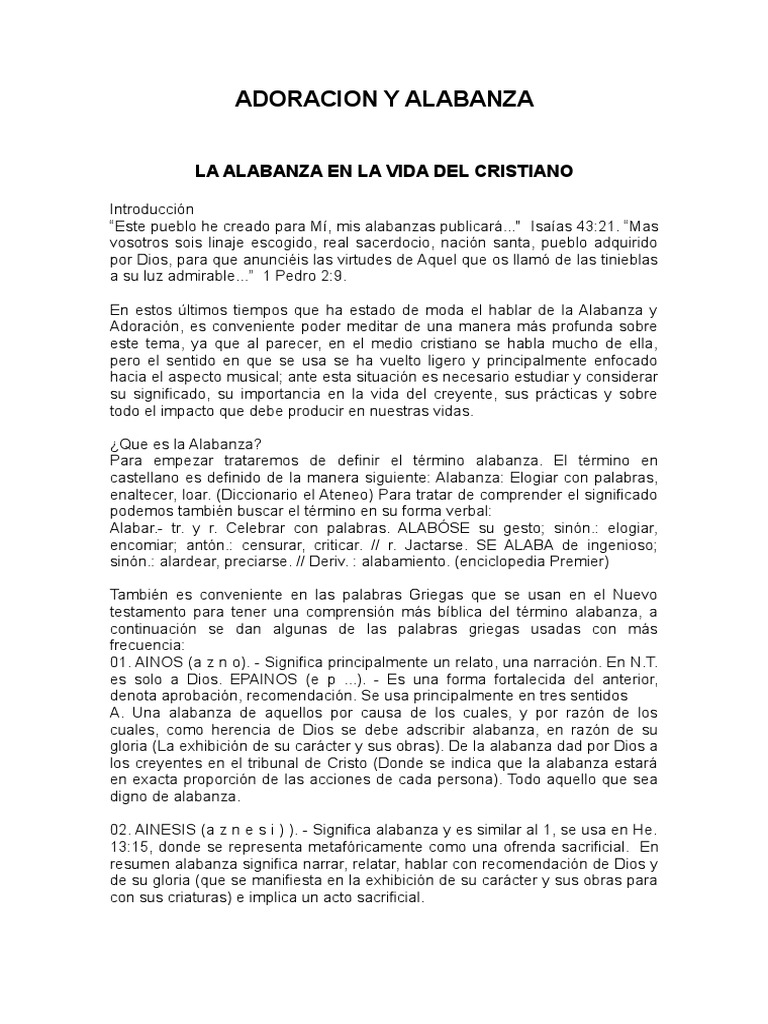Adoracion y Alabanza | PDF | Dios en el cristianismo | Salmos